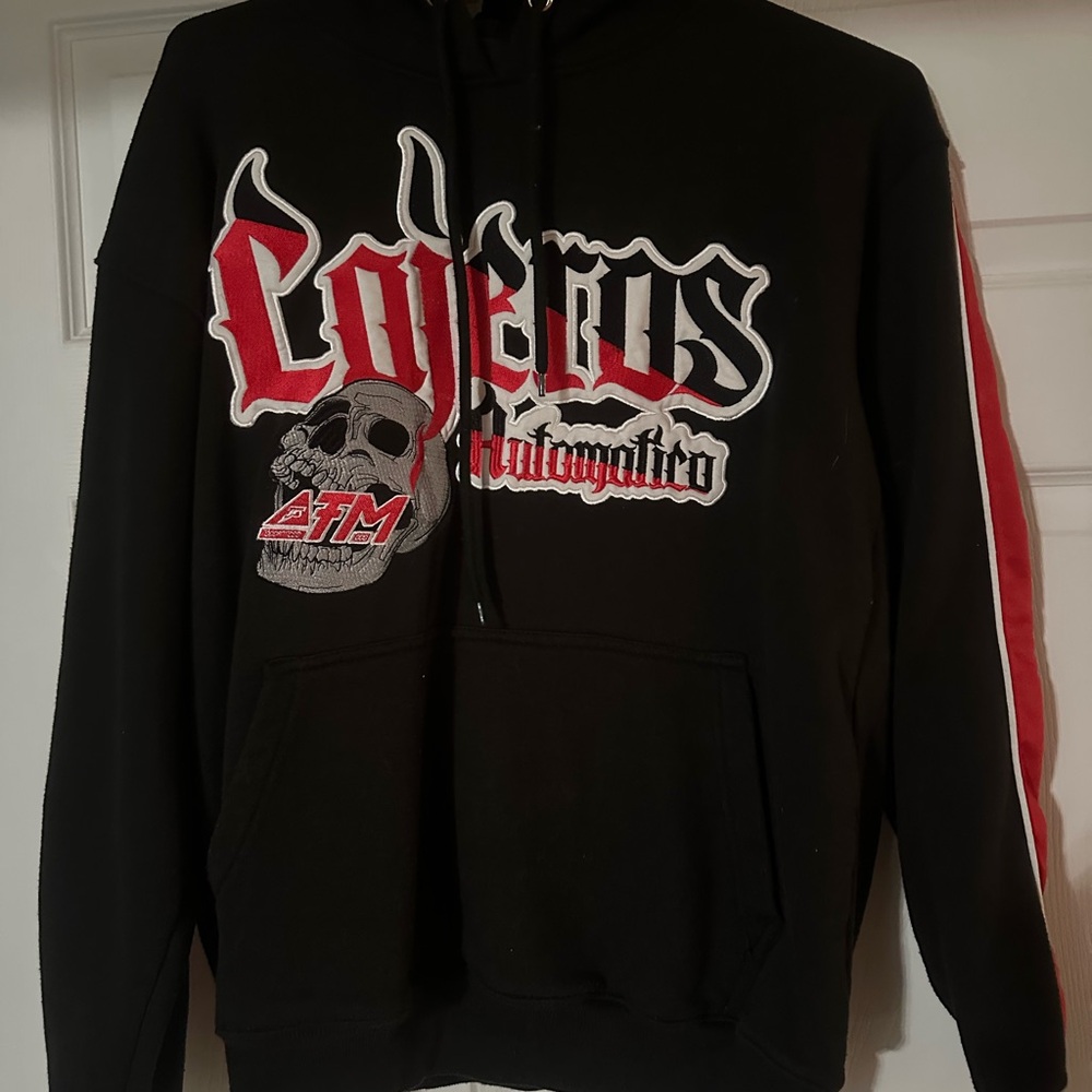 Black Graphic Hoodie with Skull Design